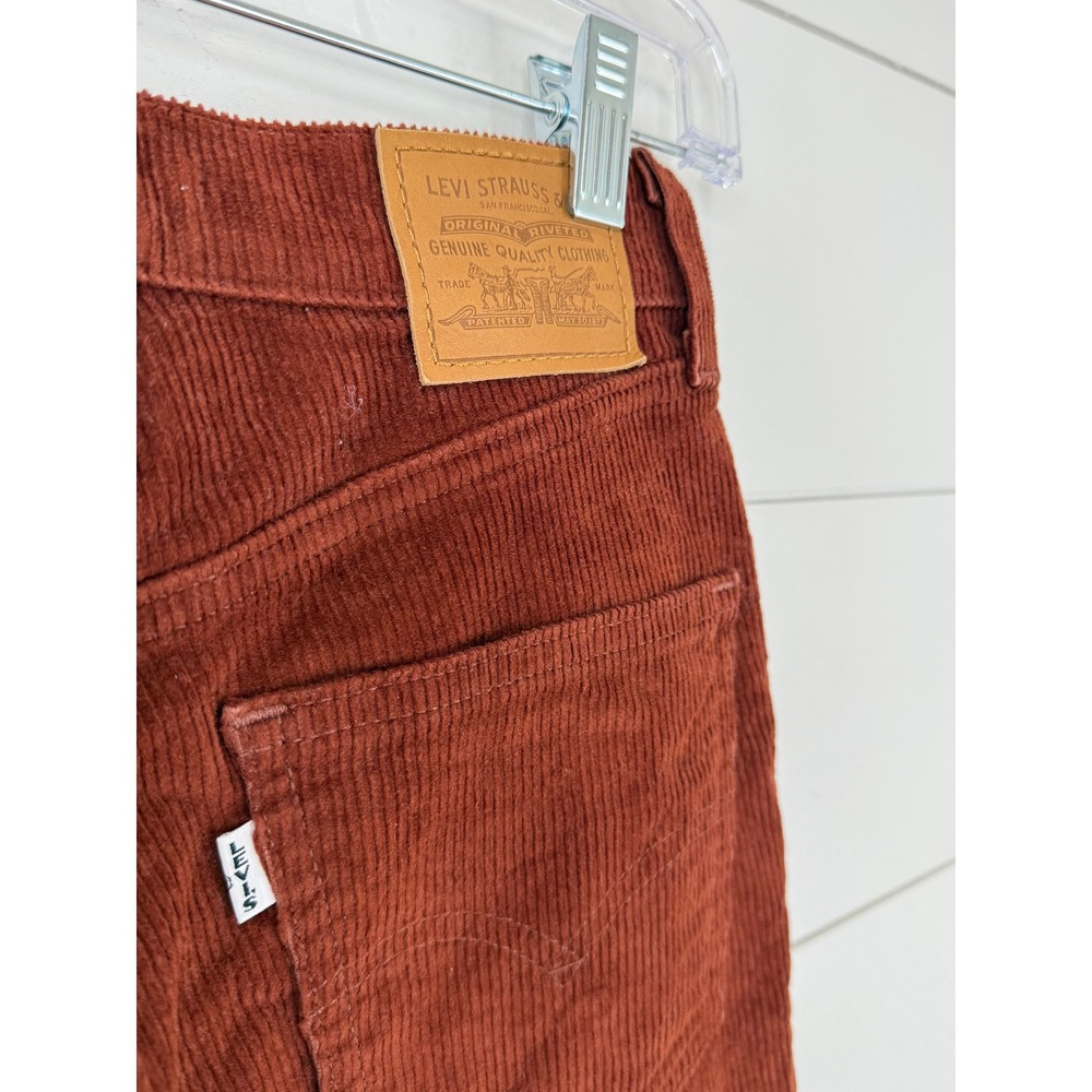 Levi's PREMIUM 70s High Flare Pants Women 25 Rust Corduroy High Waisted Boho - Picture 5 of 11